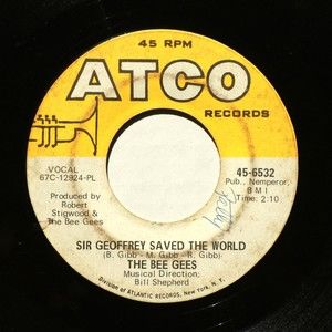 The Bee Gees (The Lights Went Out In) Massachusetts/Sir Geoffrey 45 rpm Record